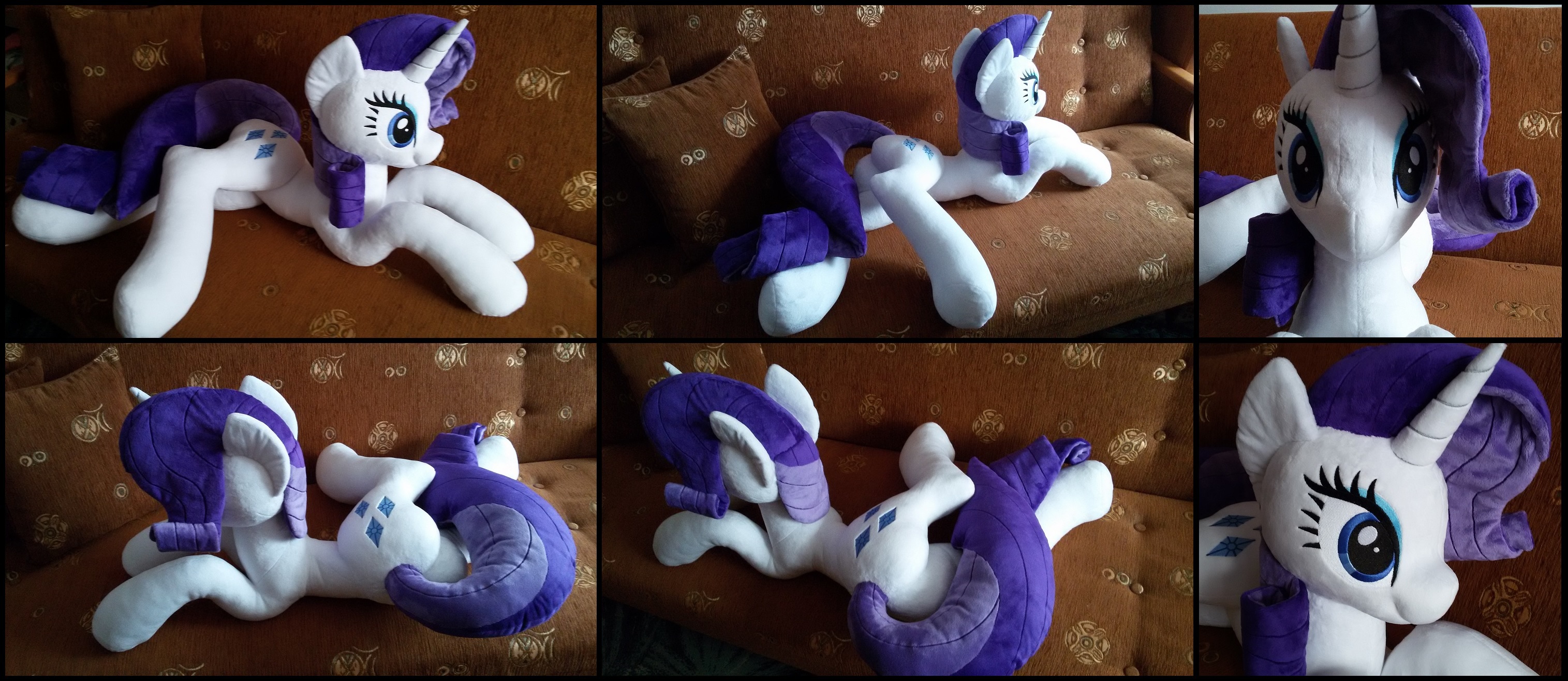 Lifesize Rarity laying plush