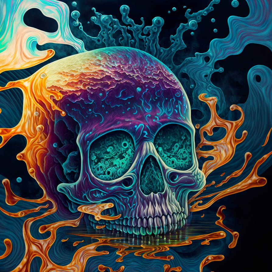 Psychedelic Skull by dxart7 on DeviantArt