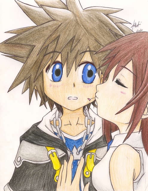 Sora and Kairi - colored