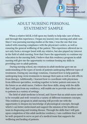 Anesthesia personal statement