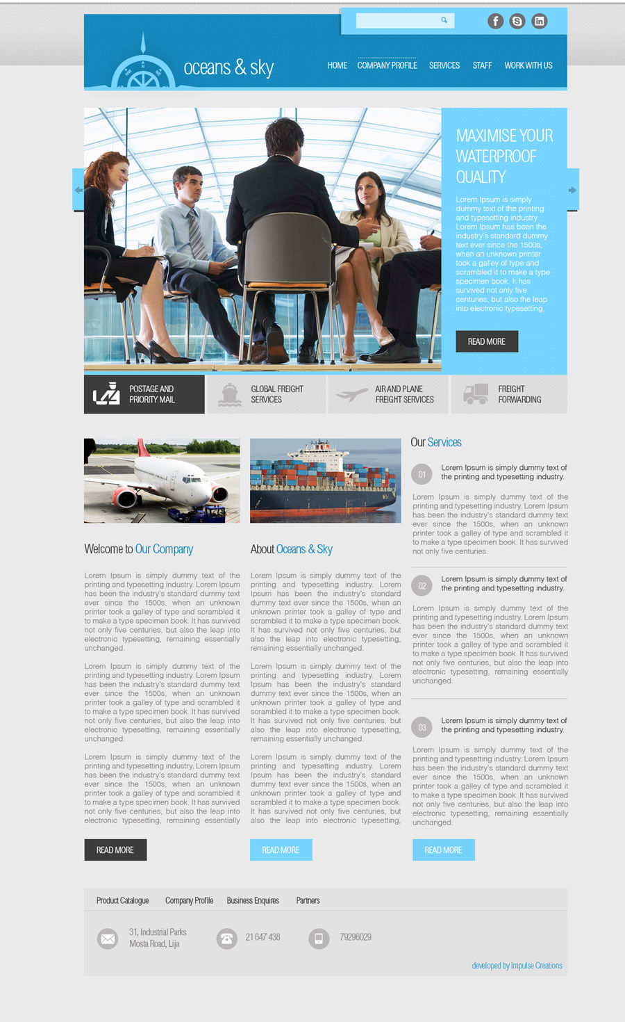 Shipping Web Design project