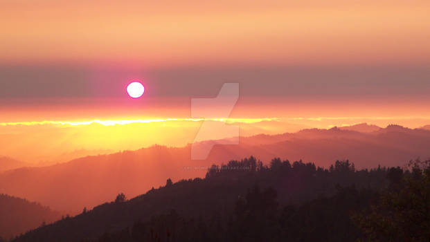 Sunset Over California Mountains