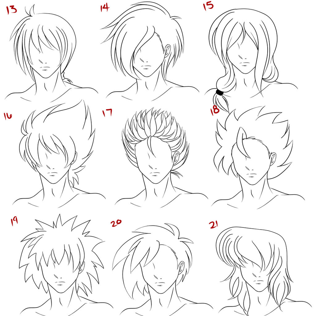 Various Male Anime+Manga Hairstyles by Elythe on DeviantArt