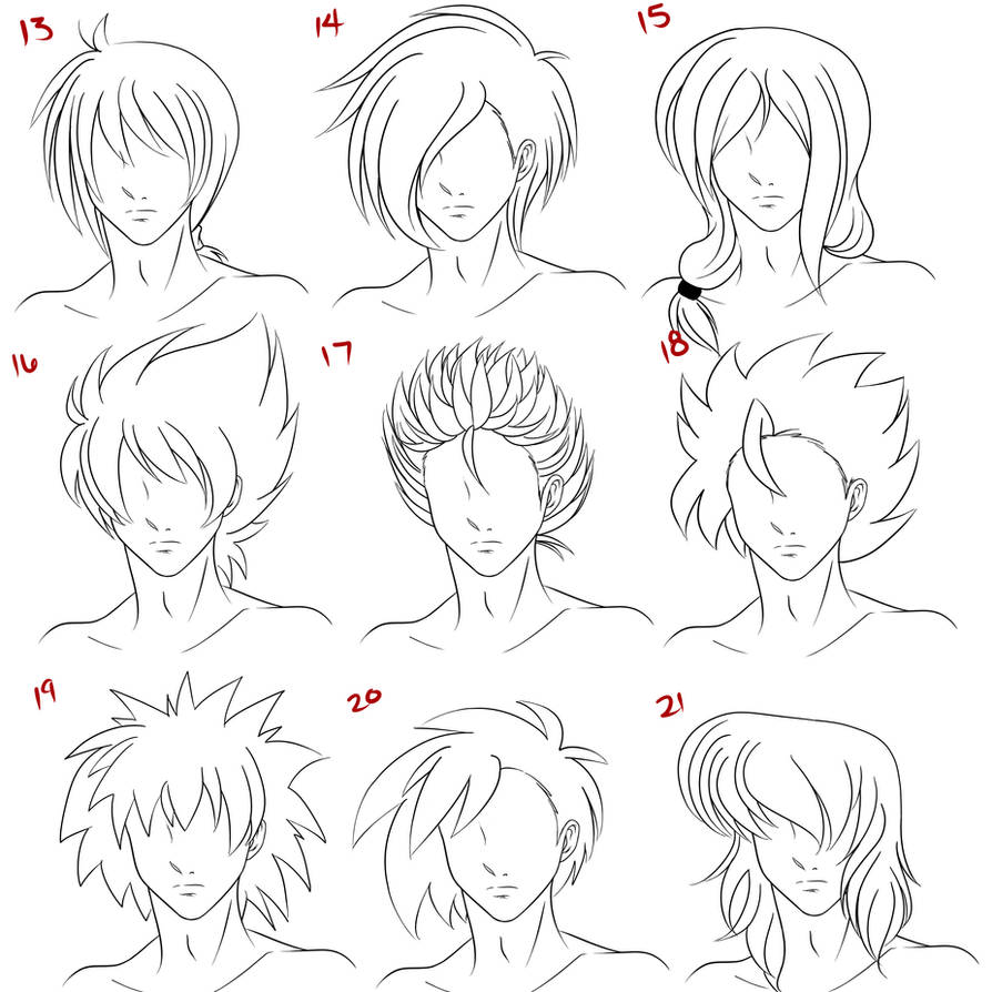 Anime Male Hair Style 3 by RuuRuu-Chan on DeviantArt