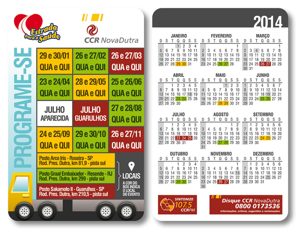 CCR NovaDutra Pocket Calendar