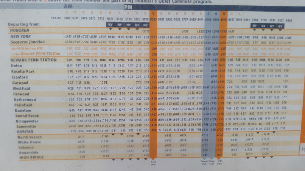 Raritan Valley Schedule Raritan Valley Schedule