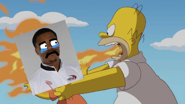 Homer Use Flamethrower On Stupid FaulkerTheArtist