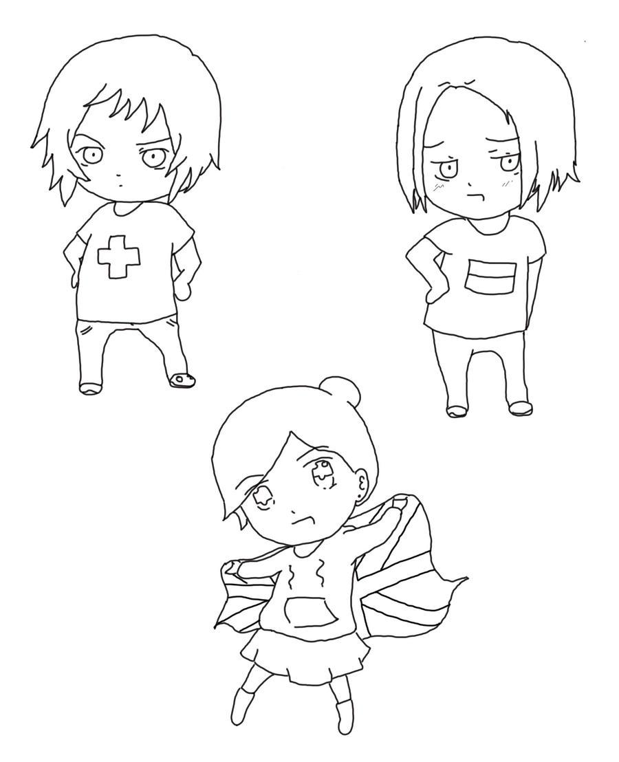 Chibi Hetalia Lineart