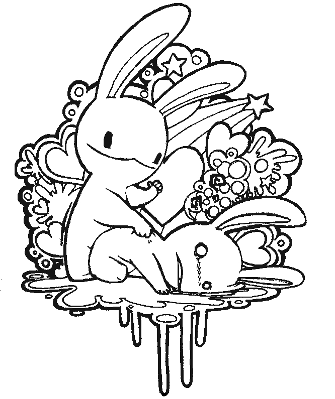 Bunny Love Coloring Page by like-minded-ind on DeviantArt