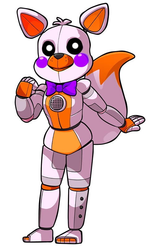 chibi lolbit, lolbit , fnaf , chibi , cute , orange , purple , white - Free  PNG - PicMix