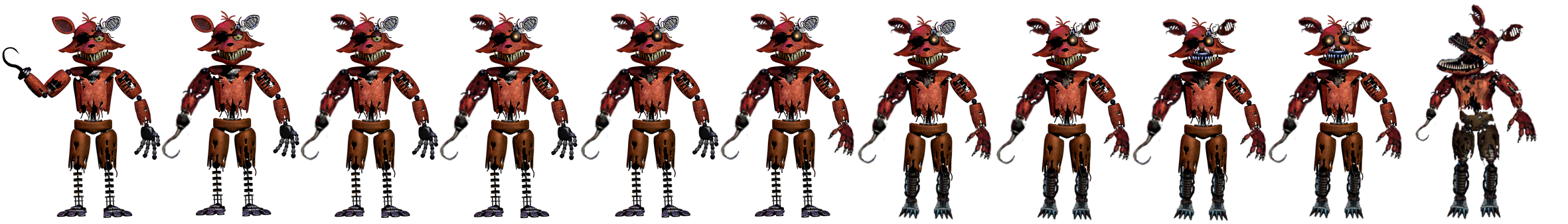 FNAF Character Sheet #9 - Withered Foxy : r/fivenightsatfreddys