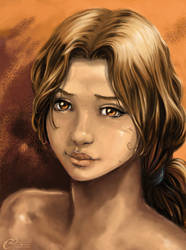 Kasumi, portrait (orange eyes)