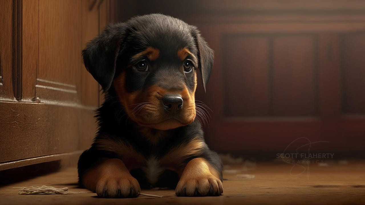 Rottweiler Puppy Desktop Wallpaper by scottflaherty on DeviantArt