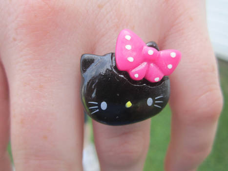 Black Hello Kitty Ring