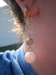 Pink Pearl Dangle Earrings