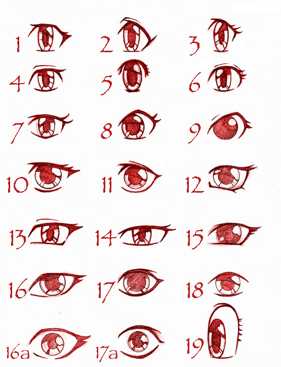 Manga and Anime Eyes by shanerose on DeviantArt