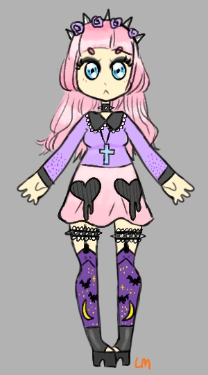 Pastel goth themed custom adopt