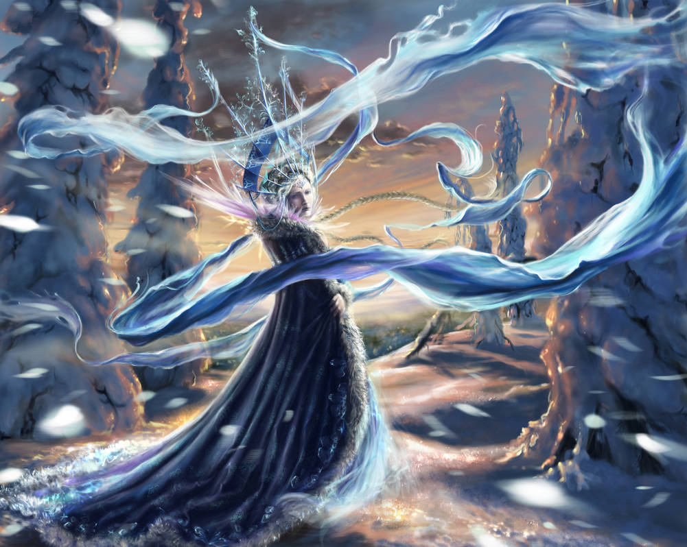 Стихия королевы. Вармава богиня ветра. Винтер Сноу арт. Богиня зимы. Богиня льда.