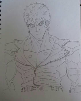 Kenshiro, pencil outline.