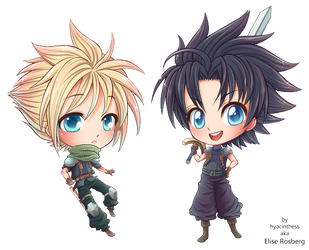 - Zack and Cloud Chibis Blinking! -