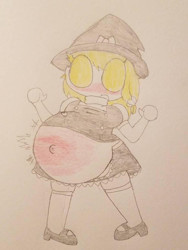 Parallaxthedarkone Mask Inflation Marisa Kirasame Belly Inflation by ParallaxTheDarkOne on DeviantArt