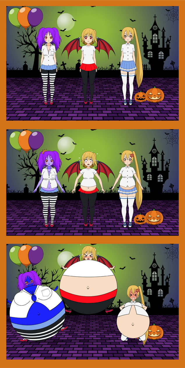 Parallaxthedarkone Mask Inflation 3 Waifus, 3 Spooky Inflations by ParallaxTheDarkOne on DeviantArt