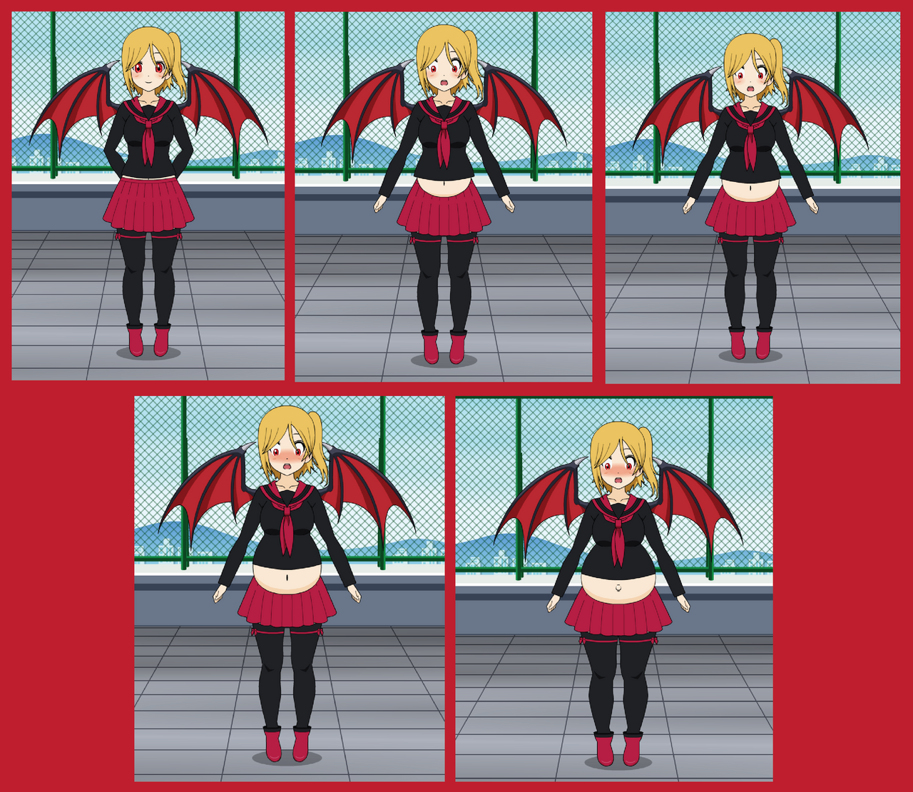 Parallaxthedarkone Mask Inflation Schoolgirl Flandre's Belly Inflation by ParallaxTheDarkOne on DeviantArt