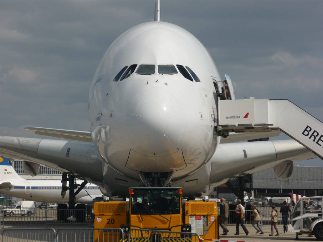 the a380 on t. bremer airp.