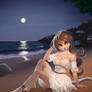On the beach at night