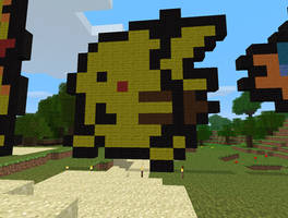 Minecraft Art: Pikachu Sprite