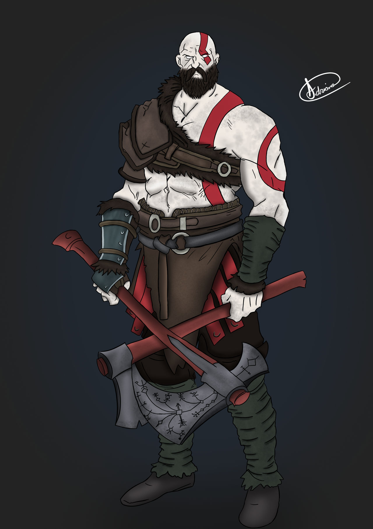 God of War - Kratos Digital Art by ShintaruSF on DeviantArt