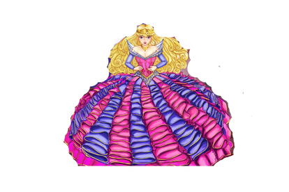 Sleeping Beauty Auroa in Pink and Blue Poofy Dress