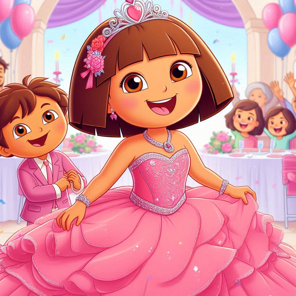dora in pink dress Baby Girl Toddler Birthday DORA Dress