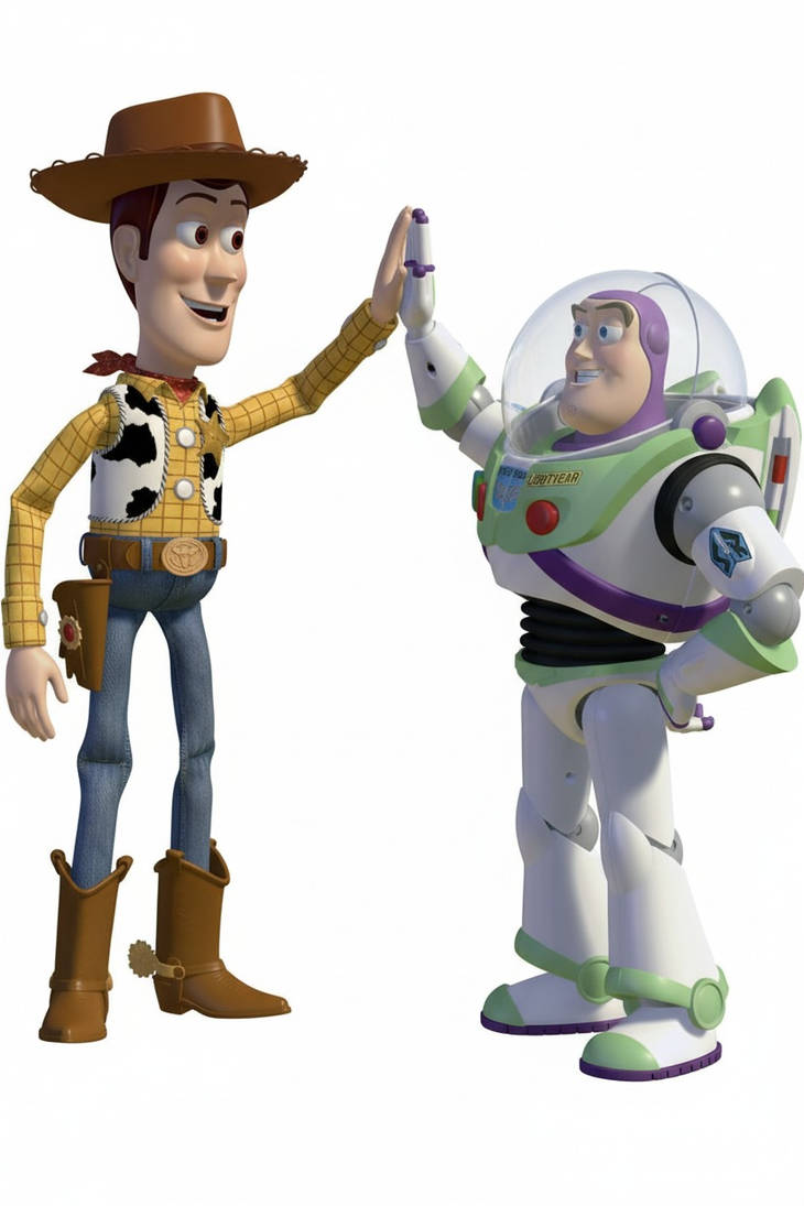 Five Ruzz Woody and Buzz high five by zachlea on DeviantArt