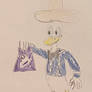 Donald Duck with Taco Bell bag