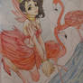 Flamingo girl