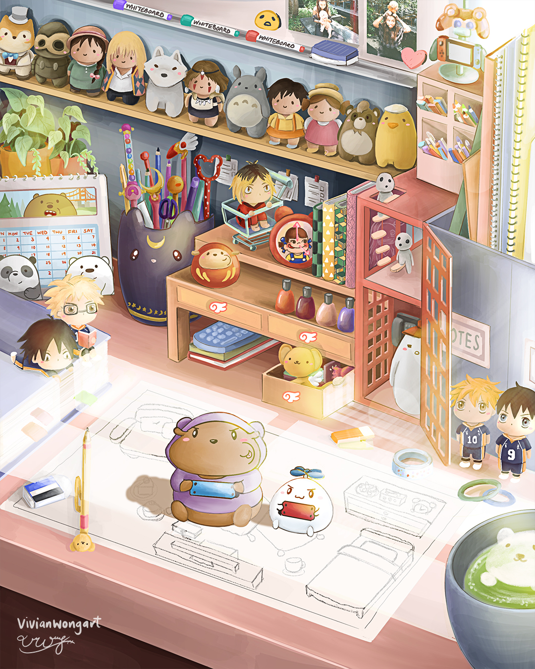 Anime Inspired Desk Decor by vivianwongart on DeviantArt