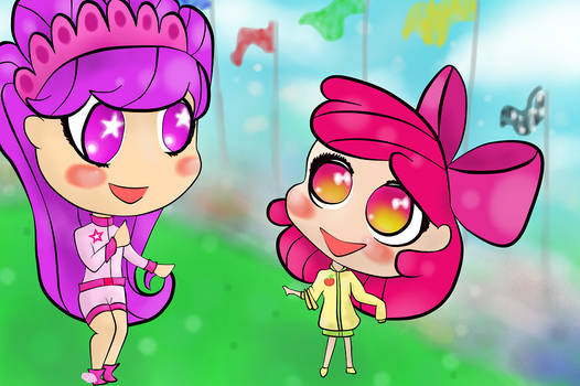 Human Chibi Star Divine and AppleBloom