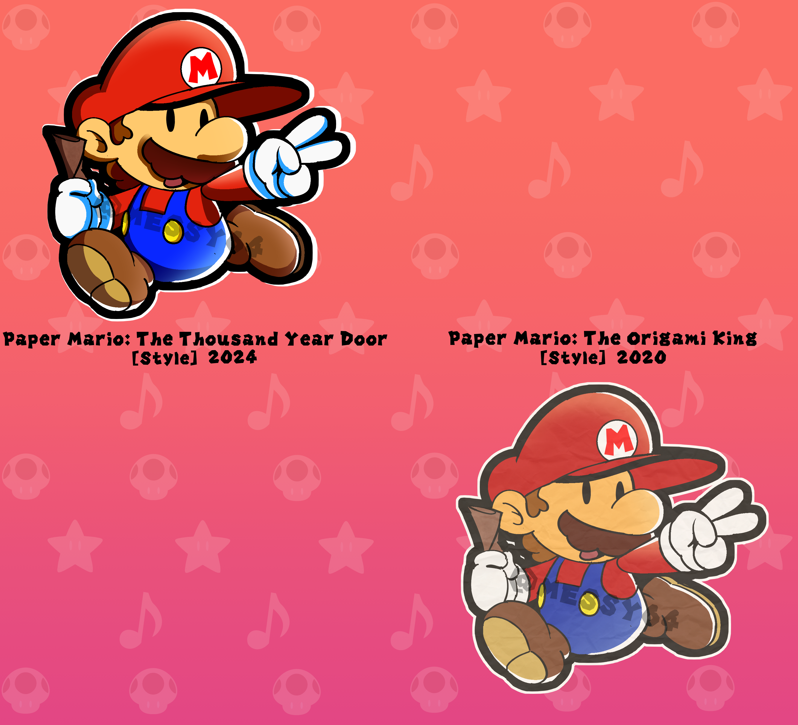 Paper Mario Refrence Paper Mario Styles by Messy64 on DeviantArt
