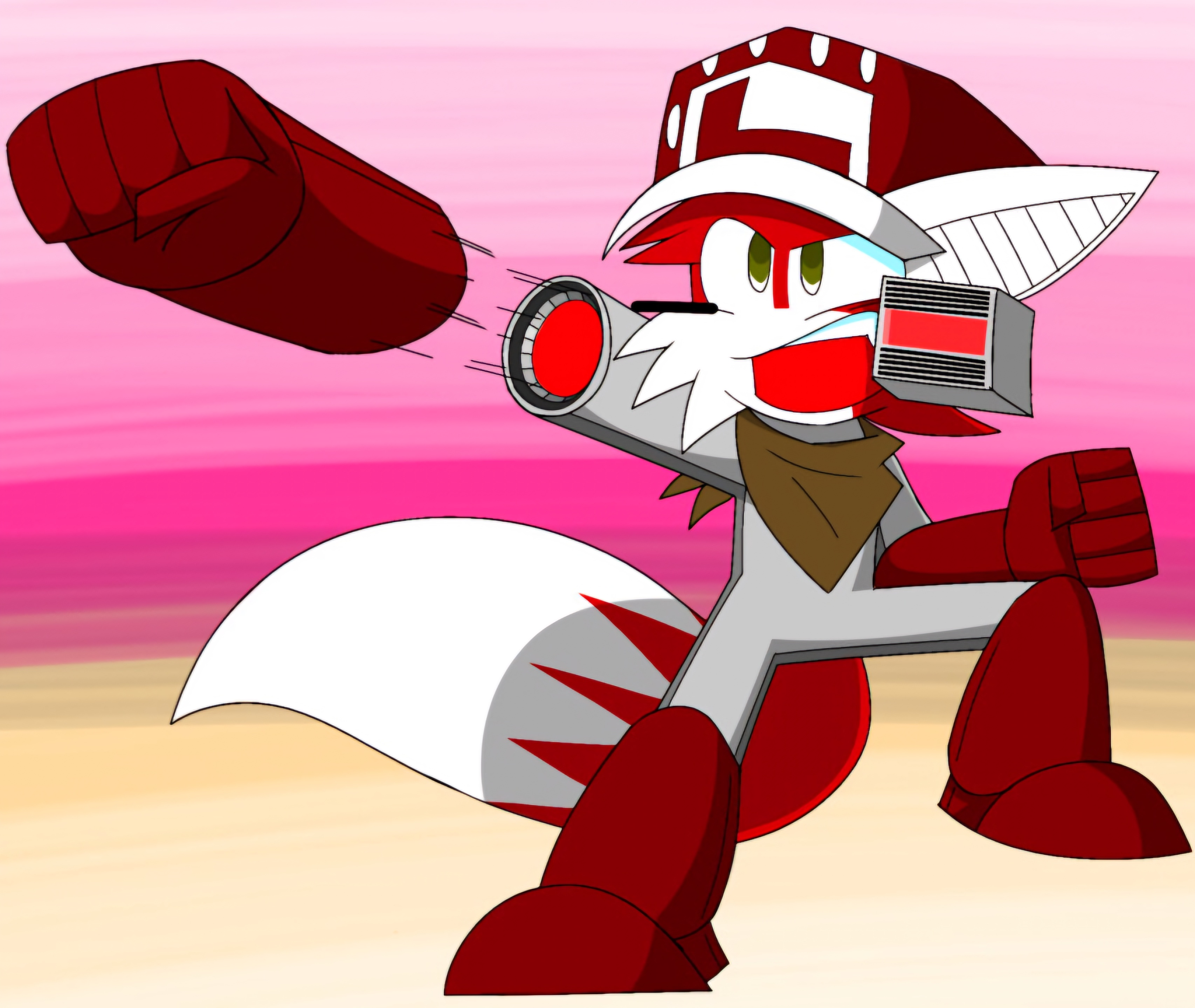 MegaFox (Mega Man World 5 Box Art Pose) REDRAW by SuperLogan905 on