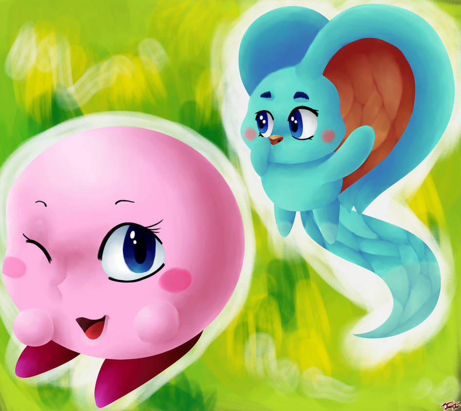 Kirby And Elfilin By MoonlightLupus On DeviantArt kirby-and-elfilin-by-moonlightlupus-on-deviantart
