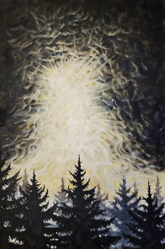 Holy Appearance over the misty Forest