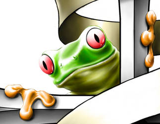 Tree frog Tattoo detail