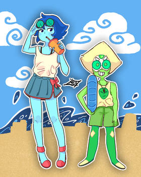 Lapis and Peridot at the Beach