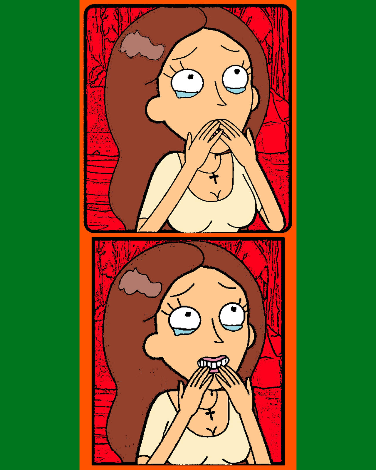 TRICIA LANGE Covers Her Face RICK AND MORTY By HeavensnightSH20 On tricia-lange-covers-her-face-rick-and-morty-by-heavensnightsh20-on