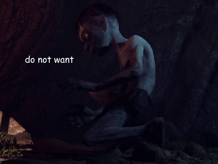 Gollum does not want the light