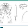 Space Marine Color Template