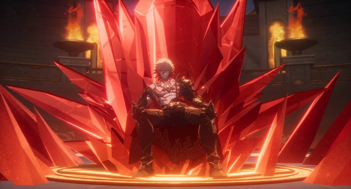 Mydei sits on his throne by mollymous on DeviantArt