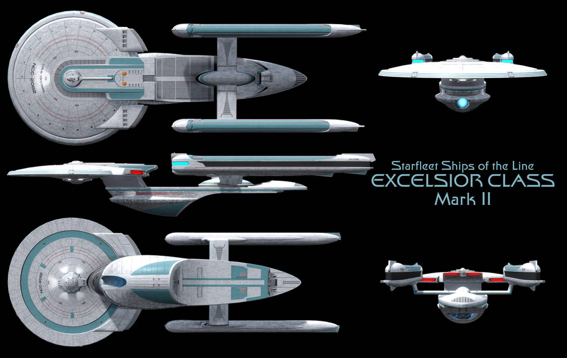 Excelsior Class Starship Mark Ii High Resolution By Enethrin On