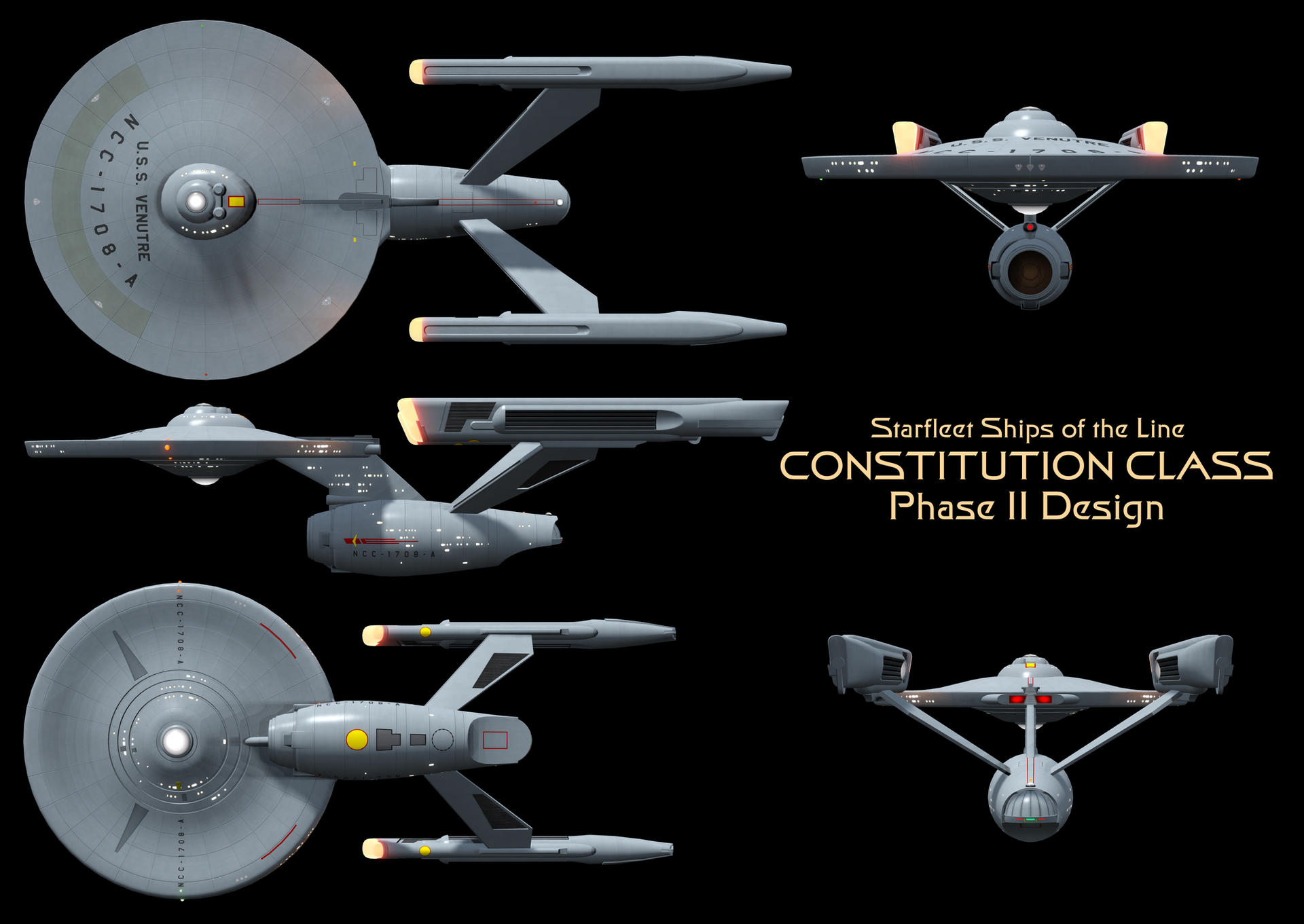 Constitution Engine Constitution Class Phase 2 Refit - High Resolution by Enethrin on ...